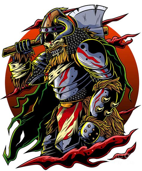 Samurai Viking Warrior Ronin Berserk Armor Axe Digital Art By Mister