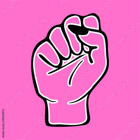 Pink Female Fist Feminism Womens Rights Lgbtq Power Symbol Buy