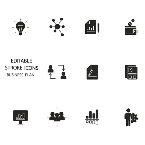 Business Plan Icons Set Business Plan Pack Symbol Vector Elements For