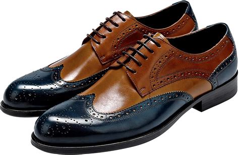 Mens Wingtip Oxford Shoes Mens Leather Dress Shoes Brogue Formal Shoes For Men