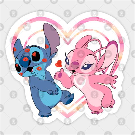 Stitch And Angel Kiss Lilo And Stitch Sticker Teepublic