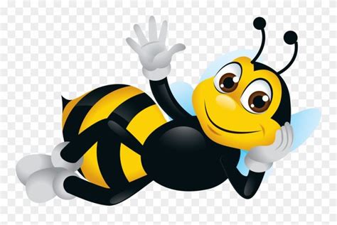 Download Hd Bee Clipart Cartoon Bee Cute Bee Image Desenho Abelha Fundo Transparente Png