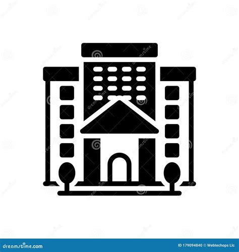 Black Solid Icon For Institution Academy And Foundation Stock Vector
