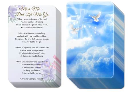 Buy Celebration Of Life Prayer Cards For Memorial 100 Pcs Double
