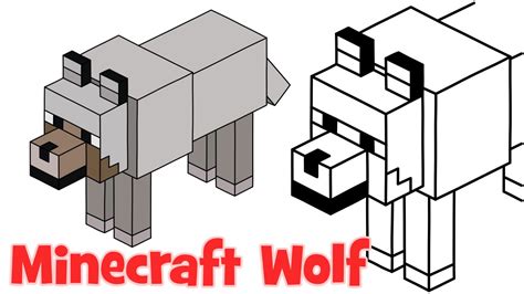 How To Draw Minecraft Wolf Step By Step Easy Drawing For Kids And