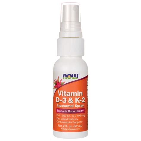 It can play a key role in the maintenance of good health while promoting the. NOW Foods Vitamin D-3 & K-2 Liposomal Spray 2 fl oz Liquid ...