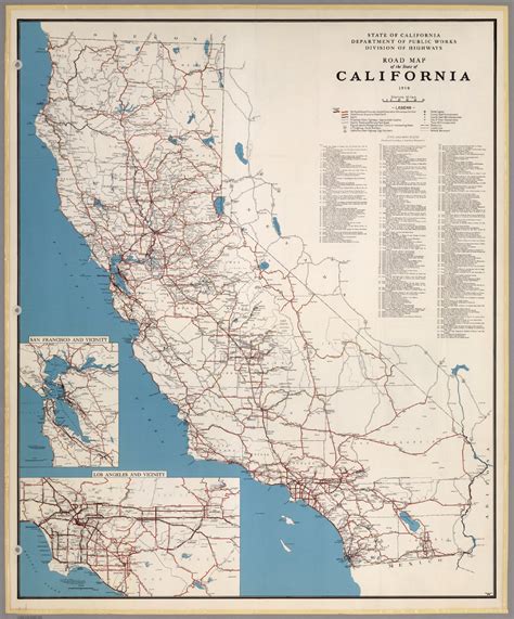 Road Map Of The State Of California 1950 David Rumsey Historical