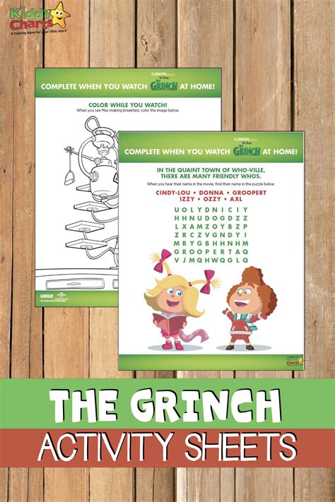 The Grinch Activity Sheets Dr Seuss Kiddycharts