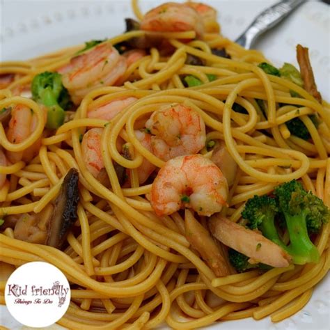 Easy Spaghetti Noodle Shrimp Lo Mein Recipe