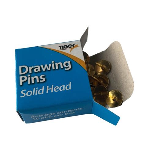Box Of 50 Brass Drawing Pins Choice Wholesale