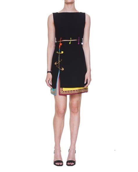 Versace Synthetic Safety Pin Dress In Black Lyst