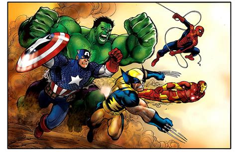 720p Free Download Spider Man Hulk Iron Man Captain America Wolverine Comics Marvel