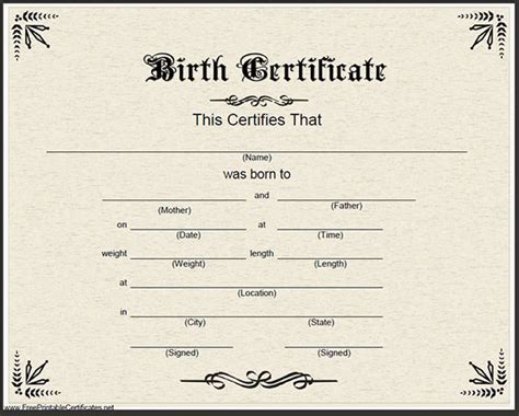 Free 17 Birth Certificate Templates In Ai Indesign Ms Word Pages