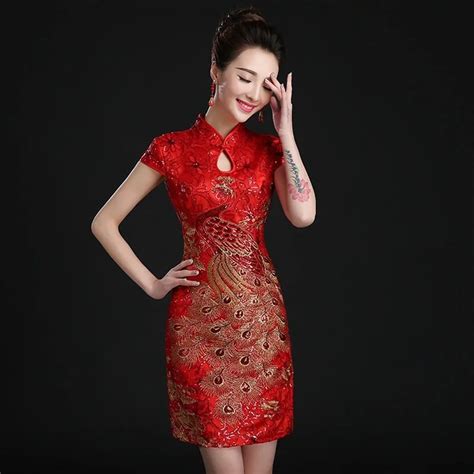 Buy 2018 Red Cheongsam Sexy Qipao Women Chinese Traditional Dress Evening