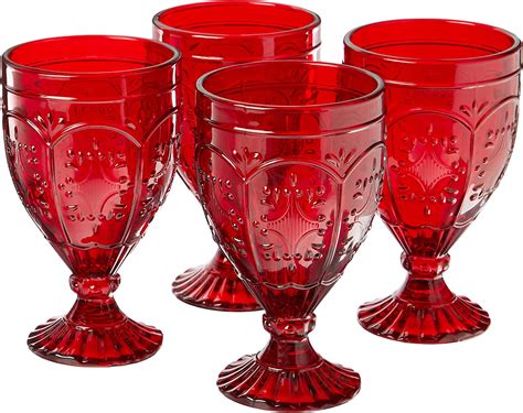 Fitz And Floyd 80 293 Trestle Glassware Ornate Goblets Glass Red Buy