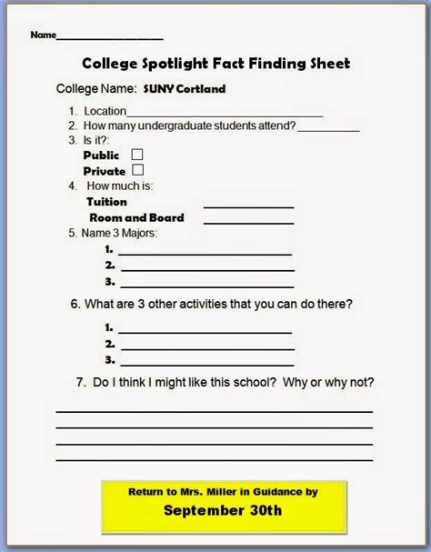 Career Exploration Worksheets Printable For College Students