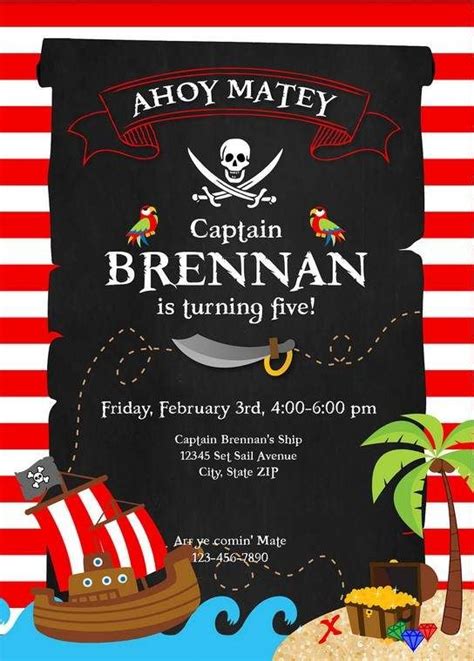Free Printable Pirate Party Invitations Template Pirate Party