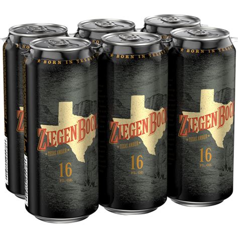Ziegenbock Texas Amber Beer 6 Pack 16 Fl Oz Cans 49 Abv Beer