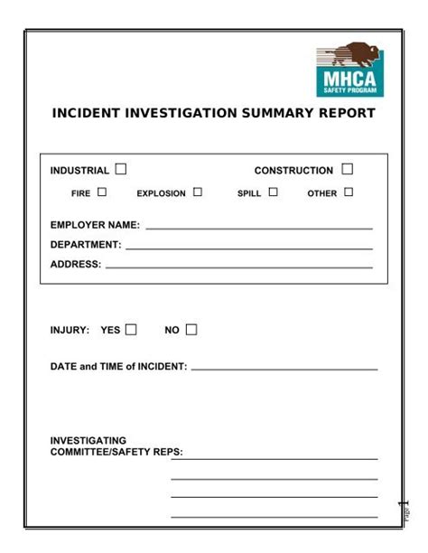 Incident Investigation Summary Report