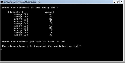 C++ chapter 8 searching and sorting arrays. Program to search an element in an array using Linear ...