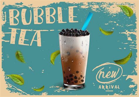 Download Bubble Tea New Arrival Ad In Vintage Grunge Style For Free