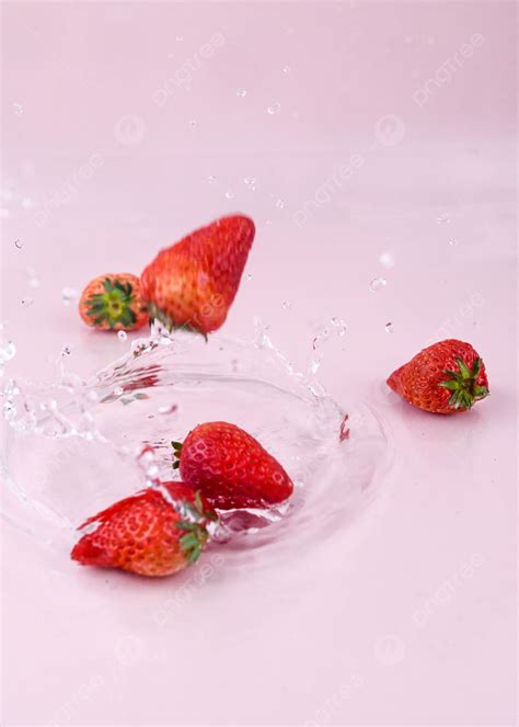 Background Foto Splash Pink Latar Belakang Strawberry Fotografi Latar