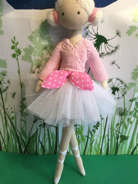 Handmade Ballerina Soft Cloth Textile Calico Cotton Fabric Ballet Rag Doll