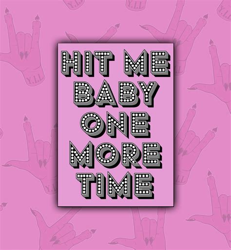 Hit Me Baby One More Time Lyrics Song Music Poster Print Etsy