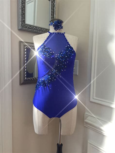 Royal Blue Leotard Custom Dance Costume For Competition Custom Dance