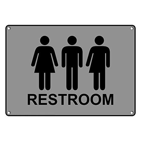 Weatherproof Plastic Restroom Sign With English Text And Symbol Amazon