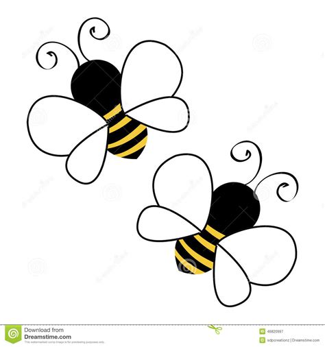 Two Bees Flying Stock Vector Illustration Of Nature