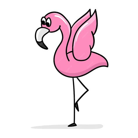 Premium Vector Cartoon Flamingo Cute Pink Flamingo Cartoon Sticker