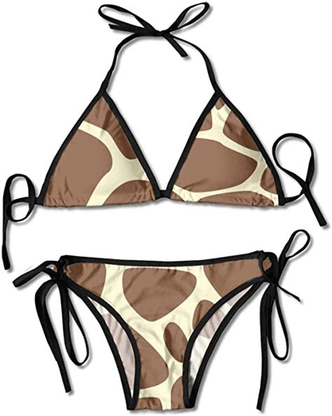 Quemin Modello Di Stampa Giraffa Bikini A Triangolo Sexy Da Donna