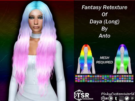 The Sims Resource Fantasy Retexture Of Daya Hair Long By Anto