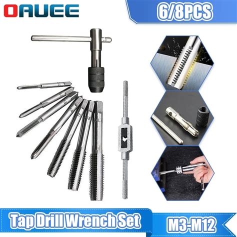 68pcs Tap Drill Wrench Set Tapping Thread Tool T Handle Adjustable Tap