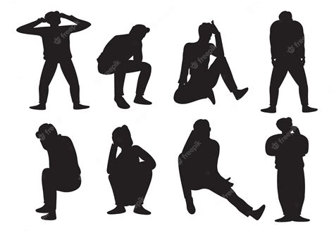 Premium Vector People Are Depressed Or Frustrated Silhouettes