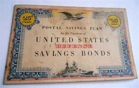 Vintage 40s Postal Saving Plan United States Defense Savings Vintage