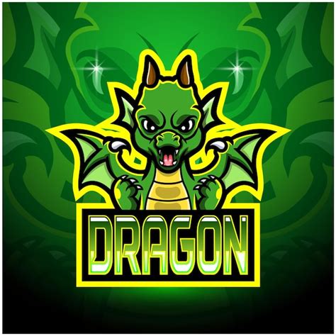 Conception De Mascotte De Logo Esport Dragon Vecteur Premium