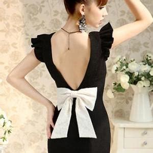 Sexy Black Bow Knot Backless Dress On Luulla