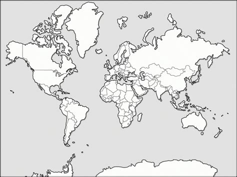 World Map Printable Coloring Page