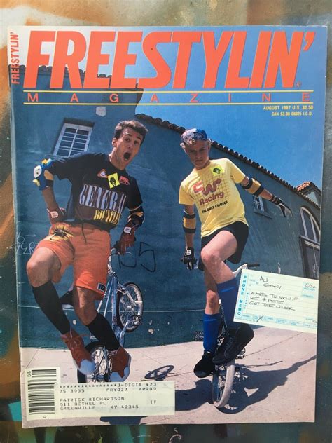 Freestylin Magazine August 1987 Acs Gt Bmx Haro Dyno Hutch Redline