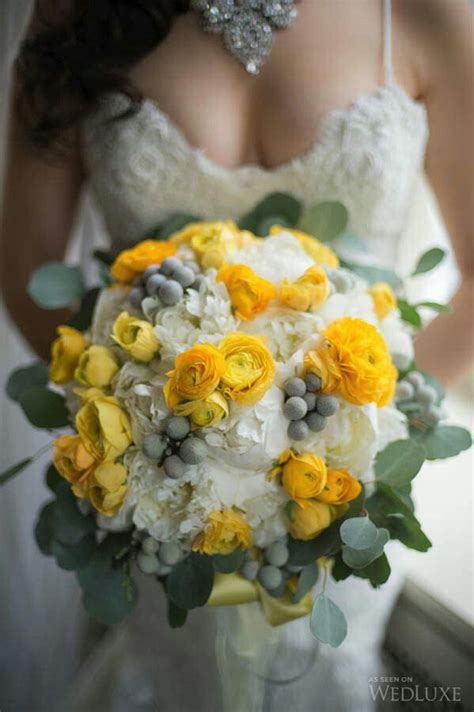 Lesing artificial silk rose with vase fake flowers wedding flowers bouquets arrangement home office party centerpiece table decoration (white) 4.0 out of 5 stars 1,131 $27.99 $ 27. Beautiful Bridal Bouquet Comprised Of: Yellow Ranunculus ...