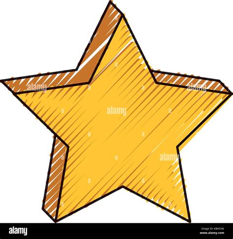 Colored Star Doodle Over White Background Vector Illustration Stock