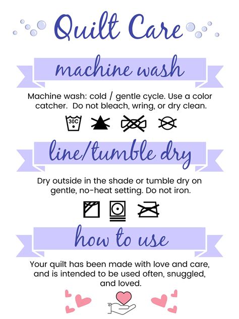 Gifting Quilts + Washing Instructions Free Download | Campbell Soup Diary