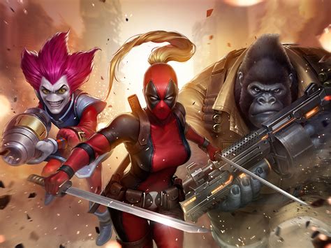 Marvel Future Fight Enlists Deadpools Mercs For Money Hd Duvar Kağıdı