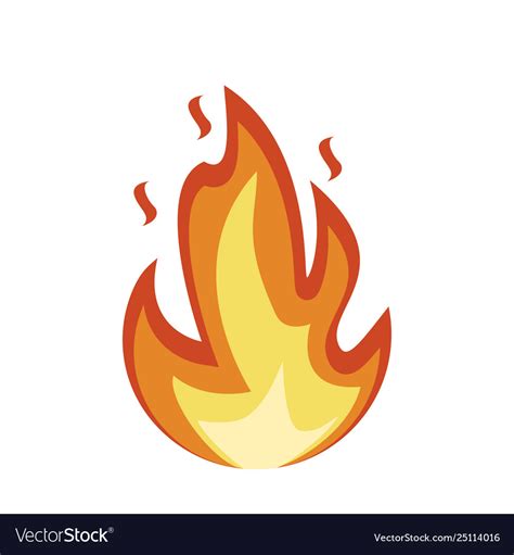Fire Emoji Icon Flame Fire Sign Fire Isolated On Vector Image