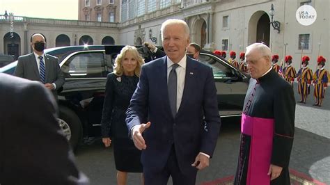 bidens arrive in vatican city to meet with pope francis