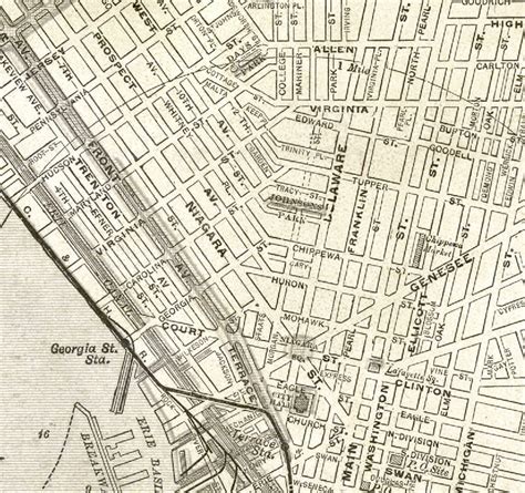 Old Map Of Buffalo City Of Buffalo Map Reproduction Two Etsy