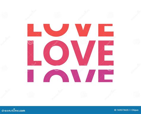 Graphic Design Concept Love Word Design Element Stock Vector