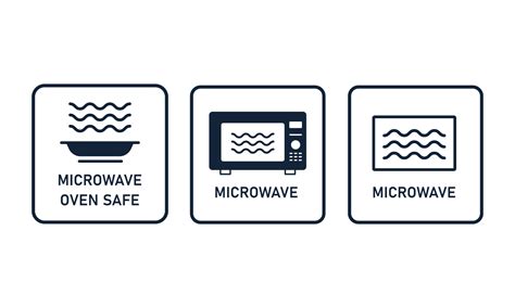 Microwave Oven Safe Line Icon Symbol For Container Cooking Vector